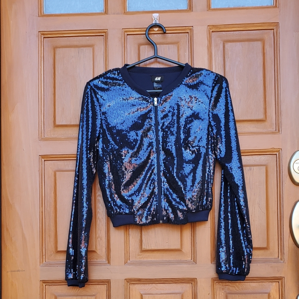 H&M Blue Sequin Jacket